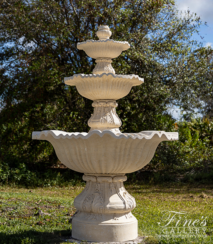 Marble Fountains  - Refined Light Cream Marble Fountain - MF-1607